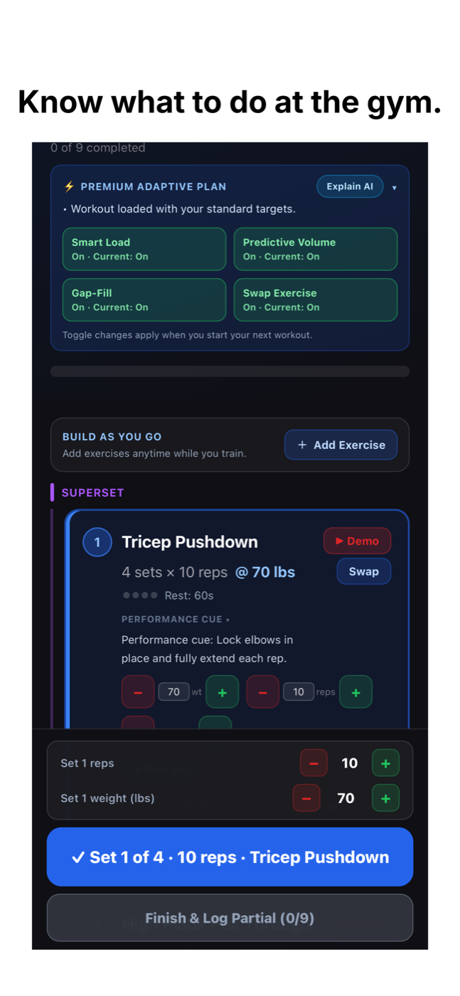 Spottr adaptive settings and premium plan controls
